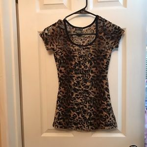 Leopard print lace top